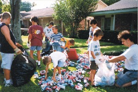 Cub Scouts can recycling 2